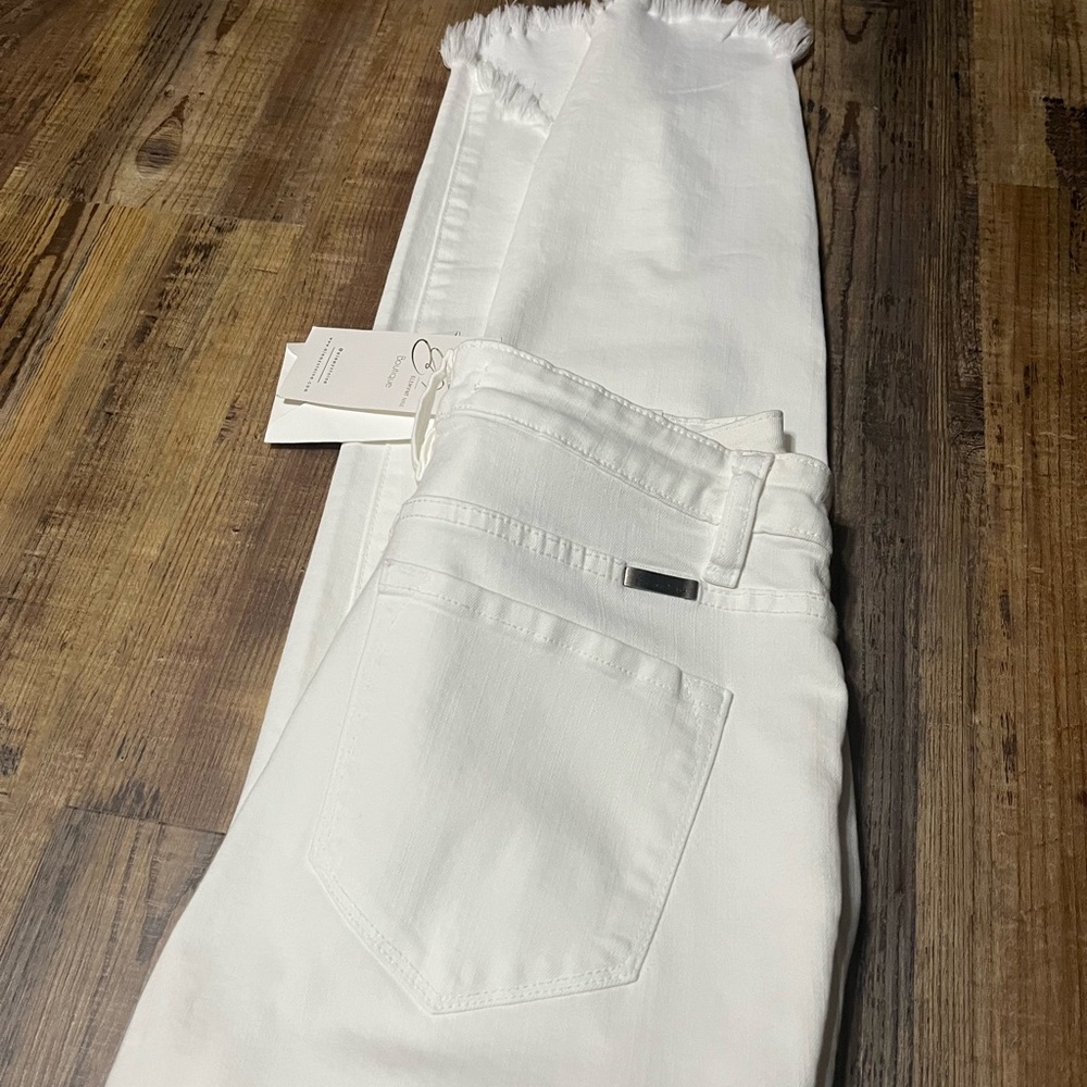 KanCan white high-rise ankle skinny